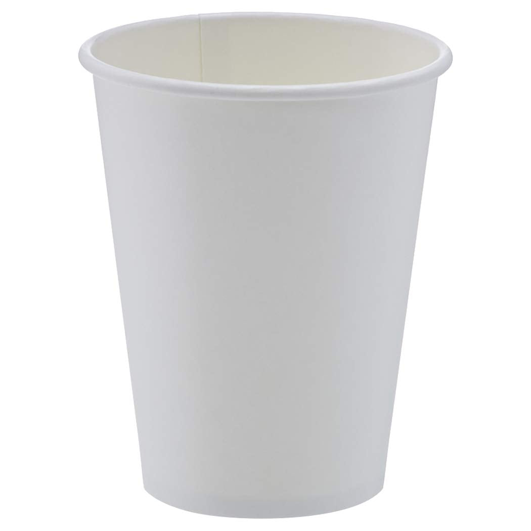 Amazon Basics Disposable Compostable Paper Coffee Cups for Hot & Cold Beverages, Leak-Proof, 8 Ounces, White, 1000 Count