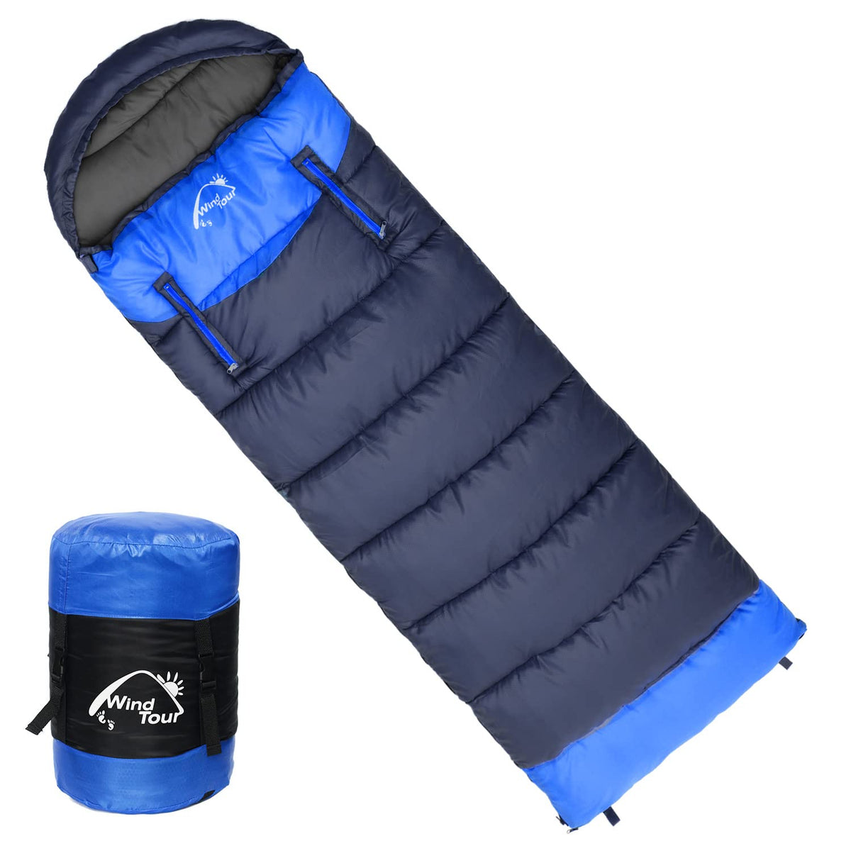 Wind Tour 3 Season Lightweight Waterproof Sleeping Bag Indoor & Outdoor for Hiking Backpacking Camping Traveling