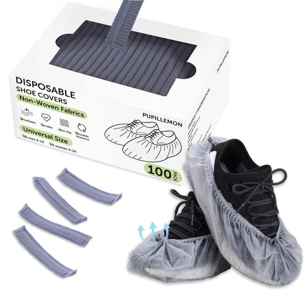 50/100/200 Pack Non-Woven Shoe Covers Disposable for Indoors
