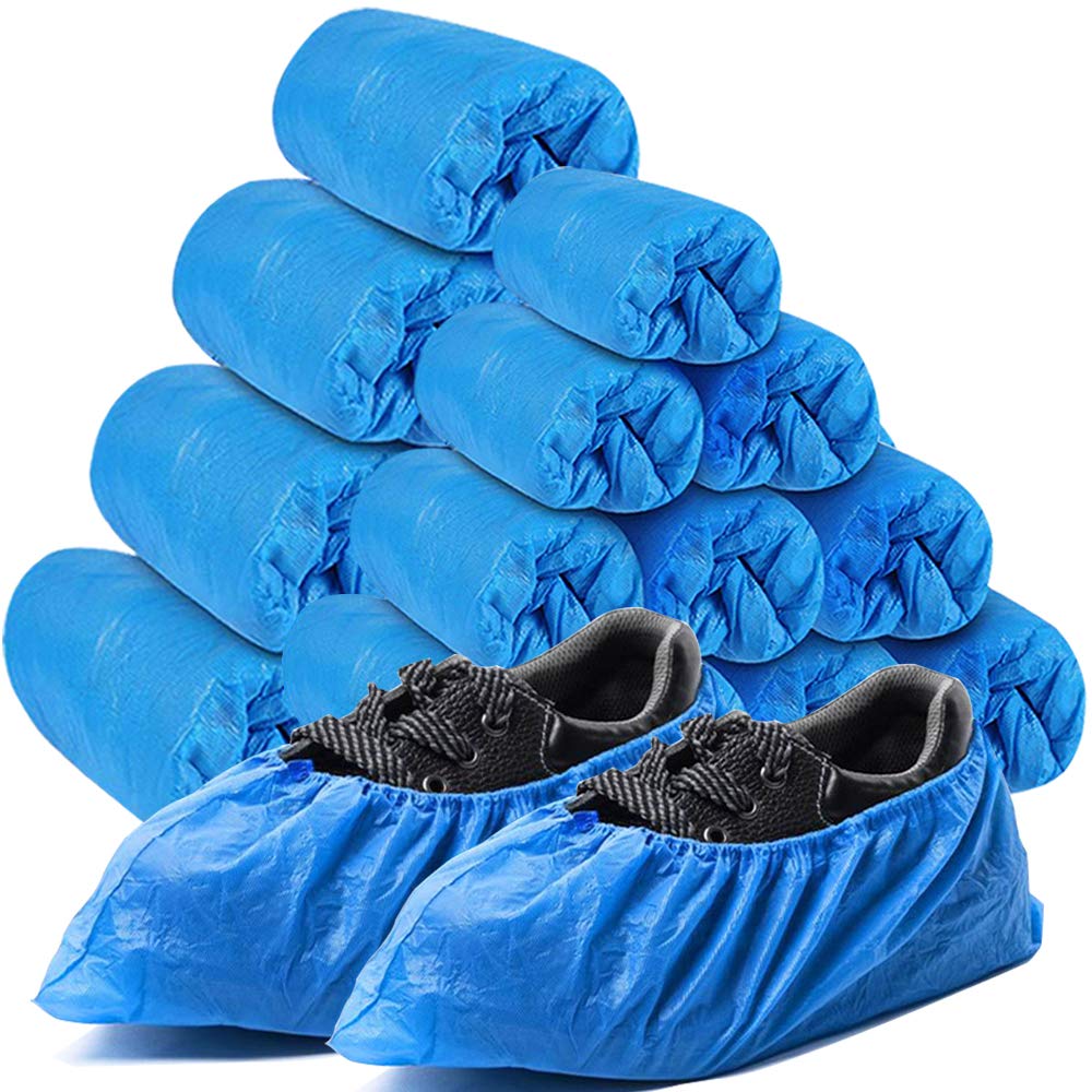 Shoe Covers Disposable,200Pack(100 Pairs)Boot Covers Waterproof Non Slip -Resistant One Size Fits Most for Rain Cleaning Indoor Floor Protection,White