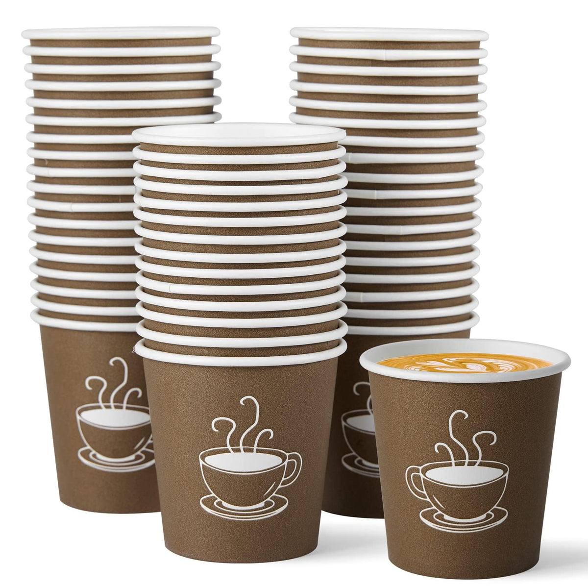 TV TOPVALUE 4 oz Espresso Paper Cups, 600 Count Small Coffee Cups, Black