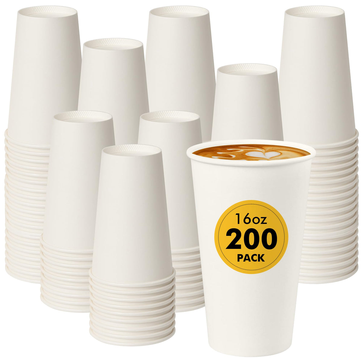 RACETOP Paper Coffee Cups 12 oz 300 Pack, Disposable Hot Paper Cups