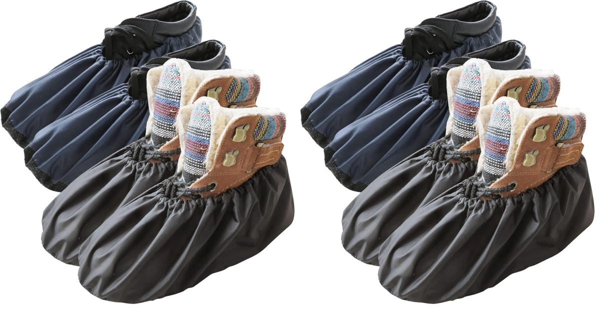 Reusable Shoe Covers, Non Slip Water Resistant Boot Covers for Construction &Household, 2 Pairs Extra Large Durable Overshoes to Keep Carpet Floors Clean
