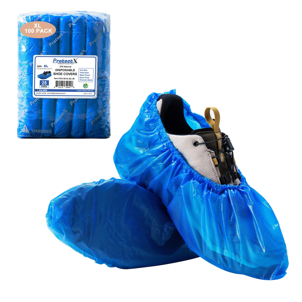 ProtectX Heavy Duty Disposable Shoe Covers Waterproof Non-Slip, Extra Large