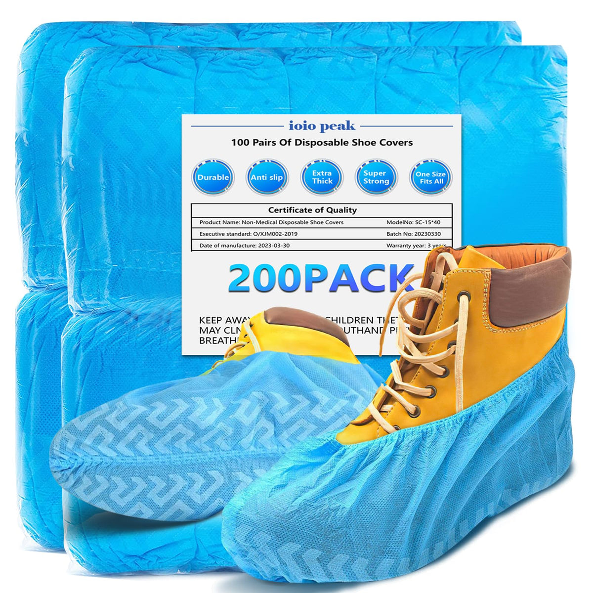 Shoe Covers Disposable, Extra Large 200 Pack, Non-Slip Indoor