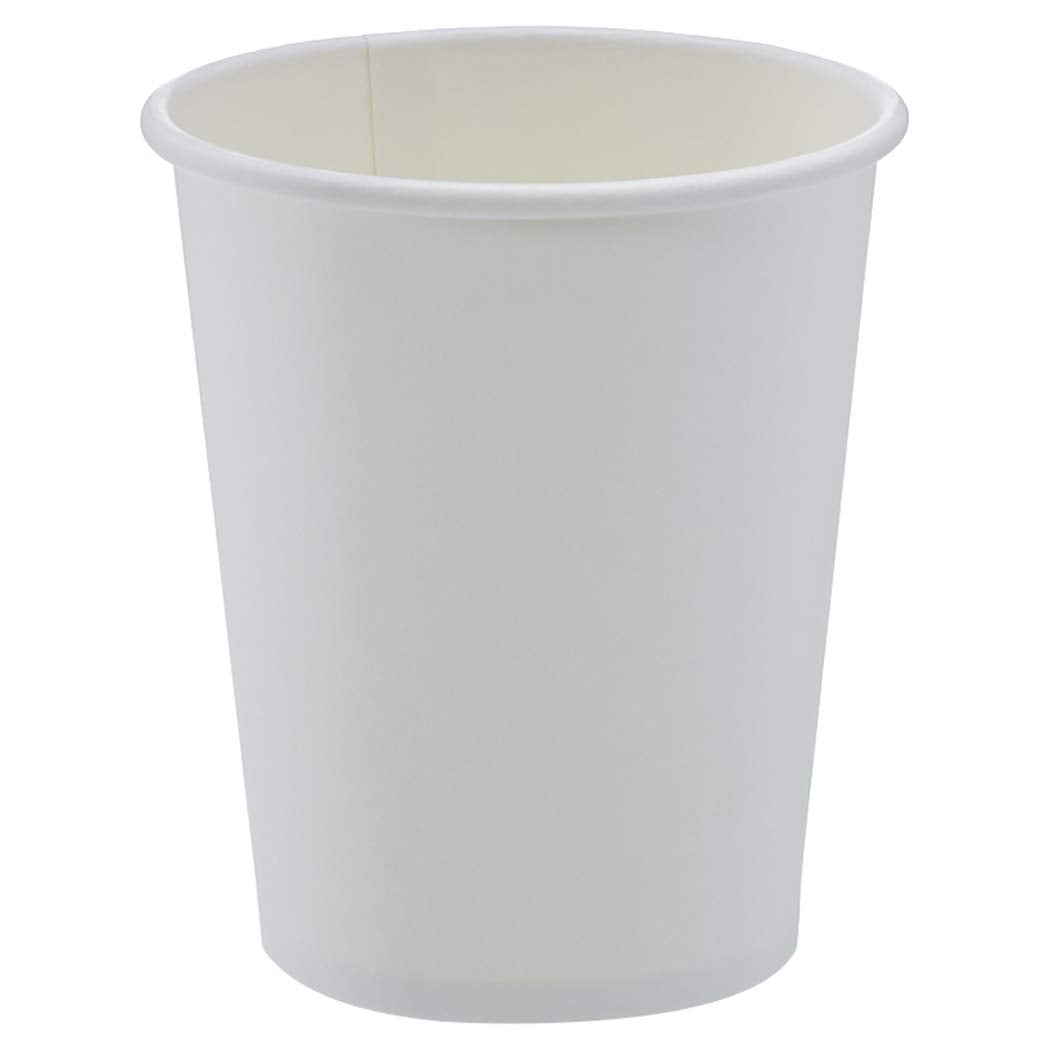Amazon Basics Disposable Compostable Paper Coffee Cups for Hot & Cold Beverages, Leak-Proof, 8 Ounces, White, 1000 Count