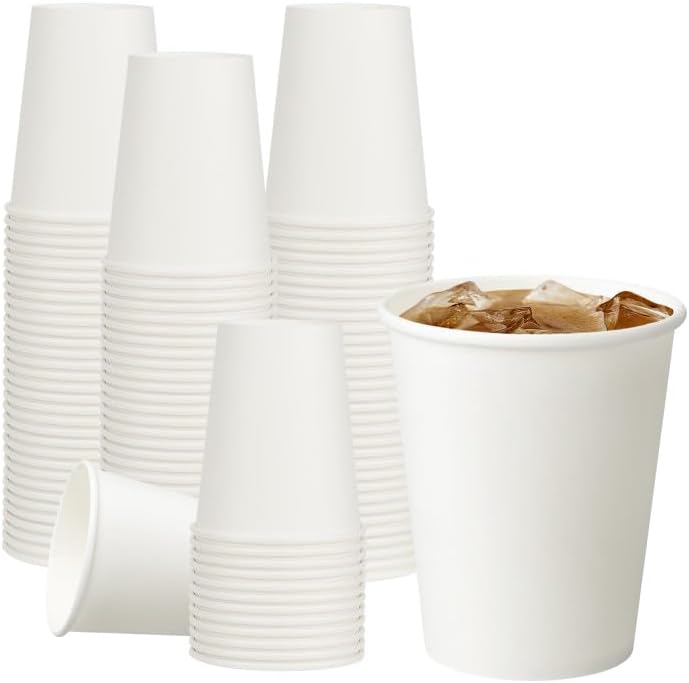 RACETOP 8 oz 1000 Pack Disposable Paper Coffee Cups, Ideal for Party, Home