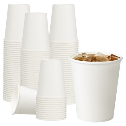 RACETOP Disposable Paper Coffee Cups with Lids, 12 oz, 100 Pack