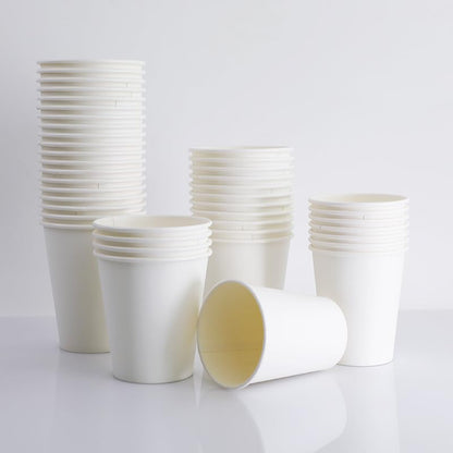 Amazon Basics Disposable Paper Cups for Hot and Cold Beverages, 12 ounces, White, 1000 Count