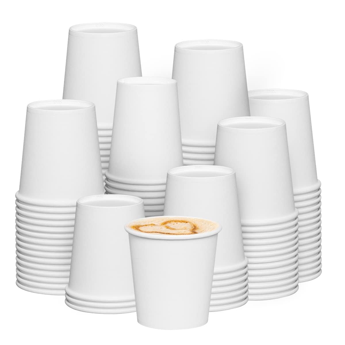 GUSTO 12 oz Disposable White Paper Cups [300 Count] Hot Coffee Cups