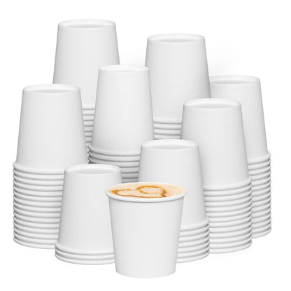 GUSTO 12 oz Disposable White Paper Cups [300 Count] Hot Coffee Cups