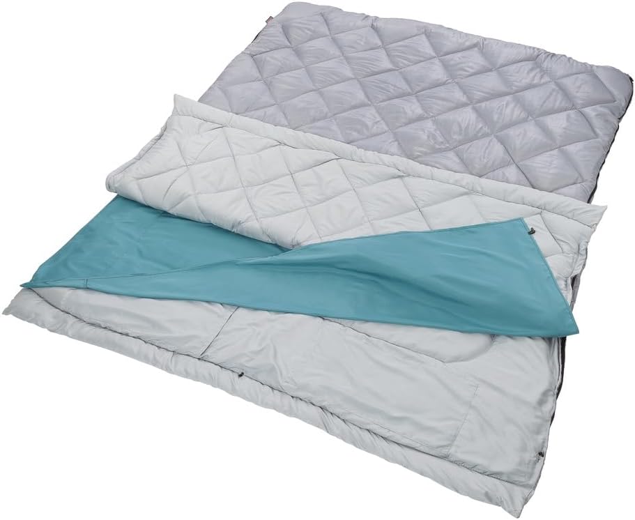 Coleman 45°F Double Sleeping Bag, XL Tandem Sleep Sack with Big & Tall Design, Zips Apart into 2 Sleeping Bags, Machine Washable