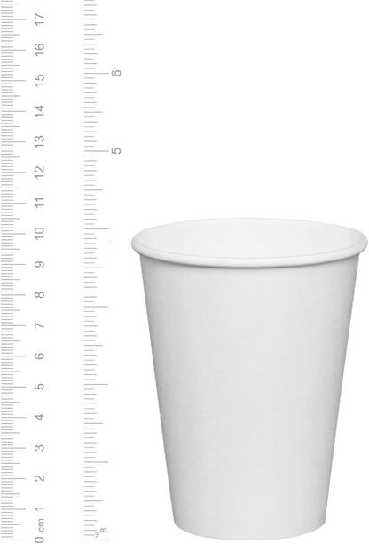 GUSTO 12 oz Disposable White Paper Cups [300 Count] Hot Coffee Cups