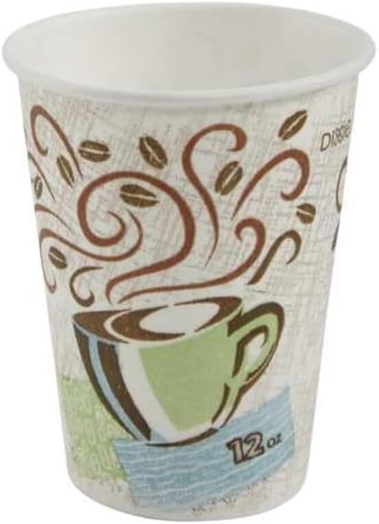 Dixie Hot Cups, Paper, 12oz, Coffee Dreams Design, 50/Pack