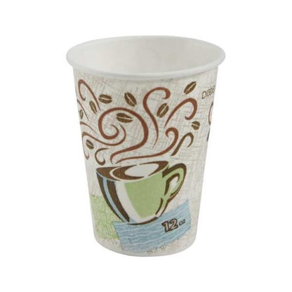 Dixie Hot Cups, Paper, 12oz, Coffee Dreams Design, 50/Pack