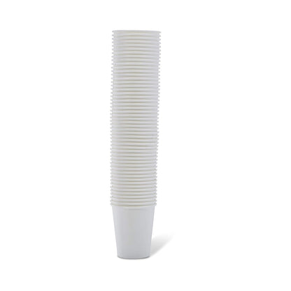 Amazon Basics Disposable Compostable Paper Coffee Cups for Hot & Cold Beverages, Leak-Proof, 8 Ounces, White, 1000 Count