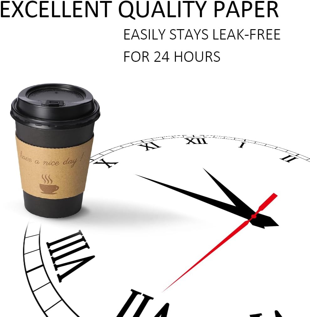 BYSNOW 100 pack 12 oz Disposable Coffee Cups with Lids Thickened Hot Cups