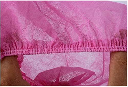 Disposable Shoe Covers 100PCS Non-Slip Durable Indoor Boot Overshoes Protector Thicked Non-Woven Shoe Covers for Carpet Floor Protection Construction Offices One Size Fits All (Pink)