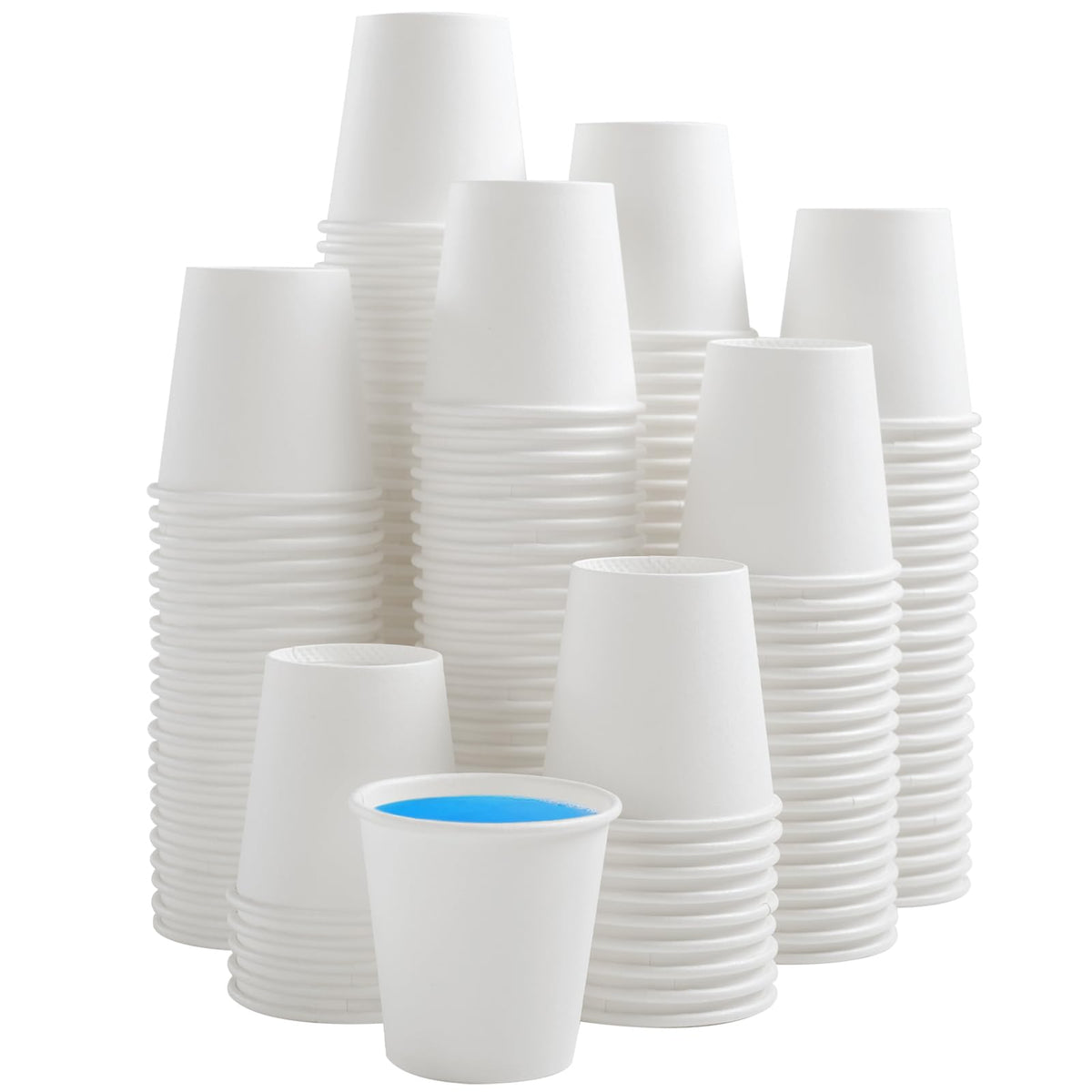 Clawsoff 300 Count 12 oz Paper Coffee Cups Disposable White Hot Coffee Cups