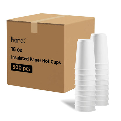 Karat [10oz - 1,000ct Coffee Cups, Paper Hot Cups, 90mm Diameter