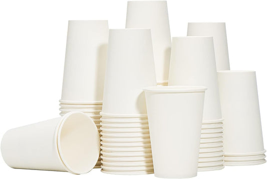 RACETOP Coffee Cups 12 oz, 100 Pack Disposable Paper Cups