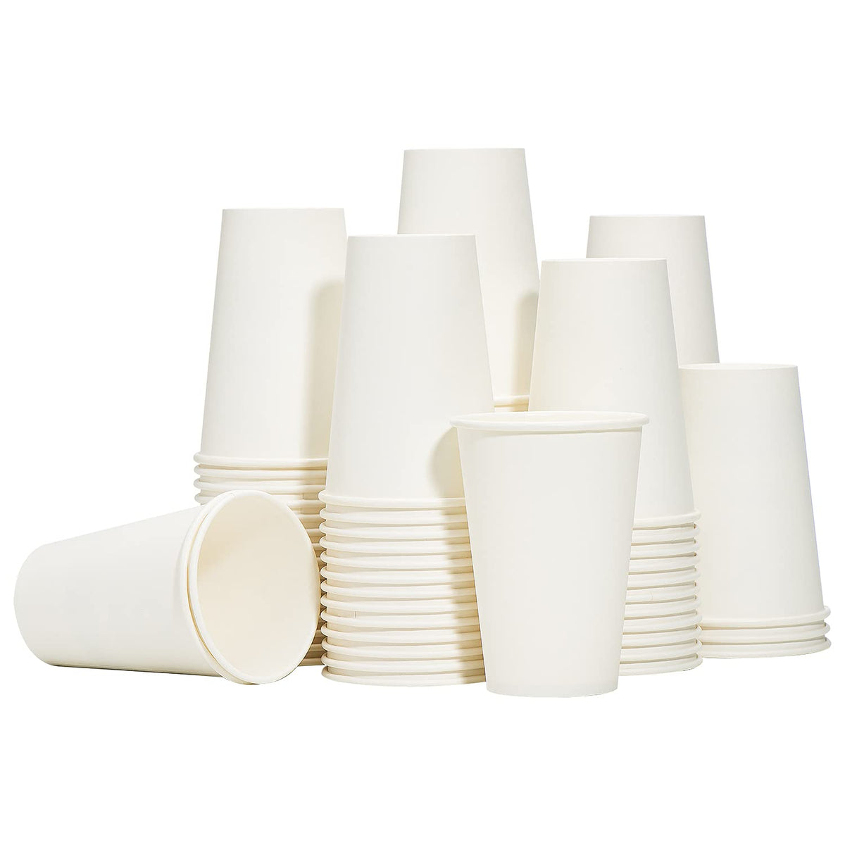 RACETOP Coffee Cups 12 oz, 100 Pack Disposable Paper Cups