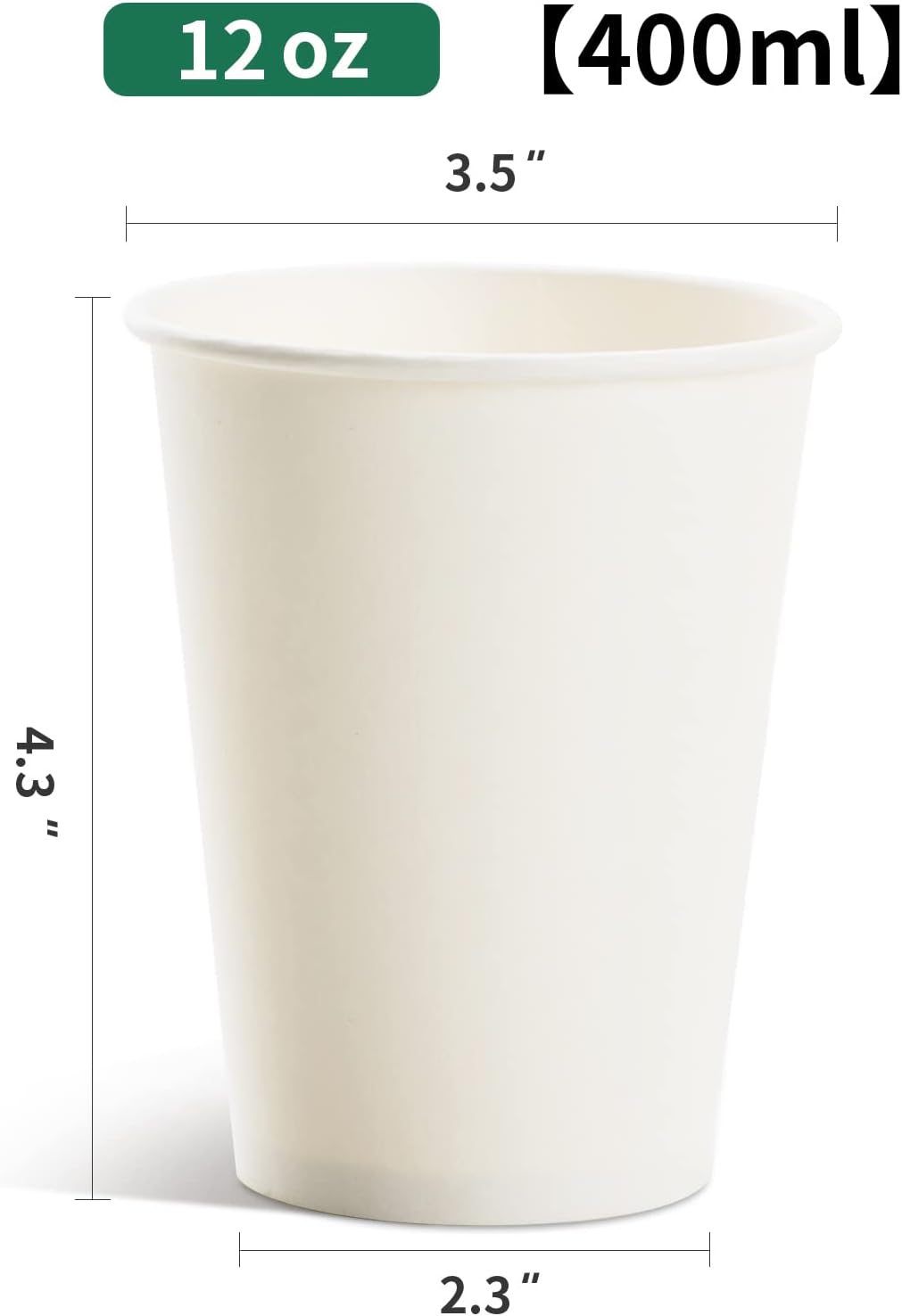 RACETOP Paper Coffee Cups 12 oz 300 Pack, Disposable Hot Paper Cups