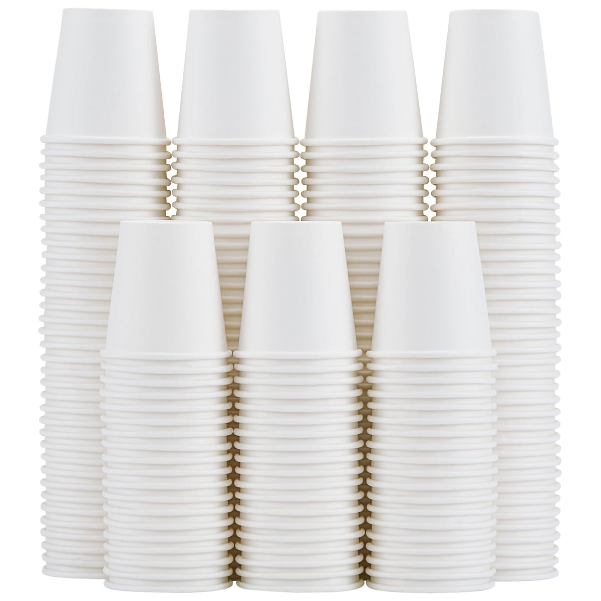 Clawsoff 300 Count 12 oz Paper Coffee Cups Disposable White Hot Coffee Cups