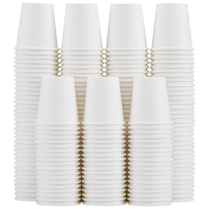 Clawsoff 300 Count 12 oz Paper Coffee Cups Disposable White Hot Coffee Cups