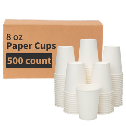 RACETOP 8 oz 500 Pack Disposable Paper Coffee Cups