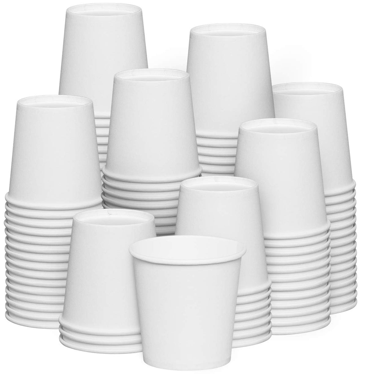 GUSTO 12 oz Disposable White Paper Cups [300 Count] Hot Coffee Cups