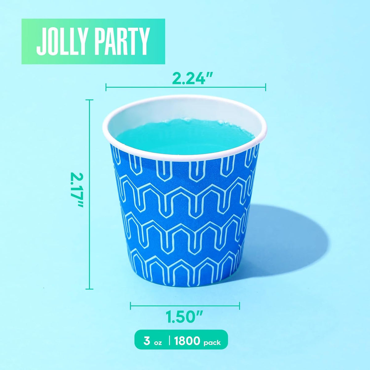 JOLLY PARTY 1800Pack 3oz Small Paper Mouthwash Cups Disposable Bathroom Cup