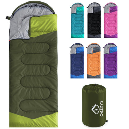 oaskys Camping Sleeping Bag - 3 Season Warm & Cool Weather - Summer Spring Fall Lightweight Waterproof for Adults Kids - Camping Essentials Gear Accessories Hiking Sleep Must Haves