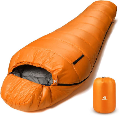 Bessport Mummy Sleeping Bag | 15-45 ℉ Extreme 3-4 Season Sleeping Bag for Adults Cold Weather– Warm and Washable, for Hiking Traveling & Outdoor Activities