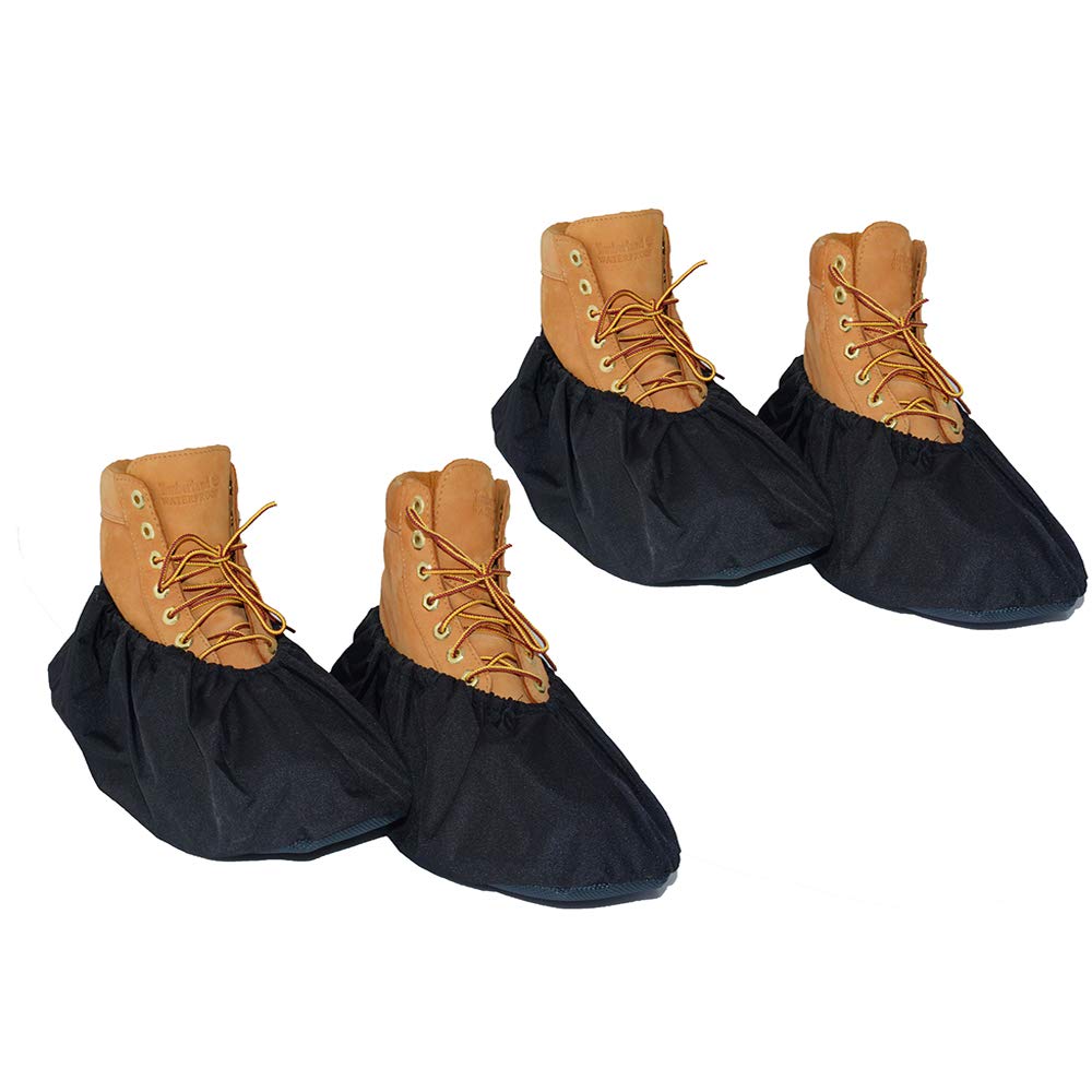 2 Pairs Non Slip waterproof Reusable shoe Covers for contrators and Carpet Floor Protection, Machine Washable. X-LARGE