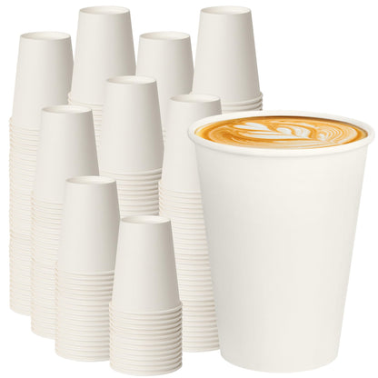 200 Pack 8oz Kraft Coffee Cups, Brown Kraft Disposable Paper Coffee Cups, Hot Coffee Cups & Cold Coffee Cups, Food-Safe Kraft Paper Cups, Heavy-Duty Disposable Paper Cups for Coffee, Tea, Cocoa, Water