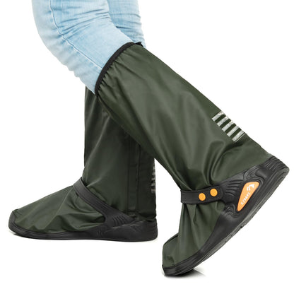 IwIeIaIrI Waterproof Rain Boot Covers with Safety Reflector, Black, L