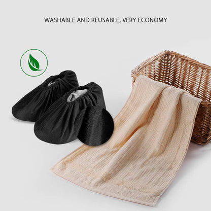 LAKE OF FIRE 5-Pair Reusable Shoe Covers, Non-Slip, Washable, and Thickened Boot Covers for Floor and Carpet Protection
