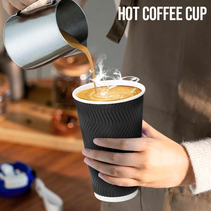 BYSNOW 100 Pack 16 oz Coffee Cups with Lids Disposable To Go Paper Cups