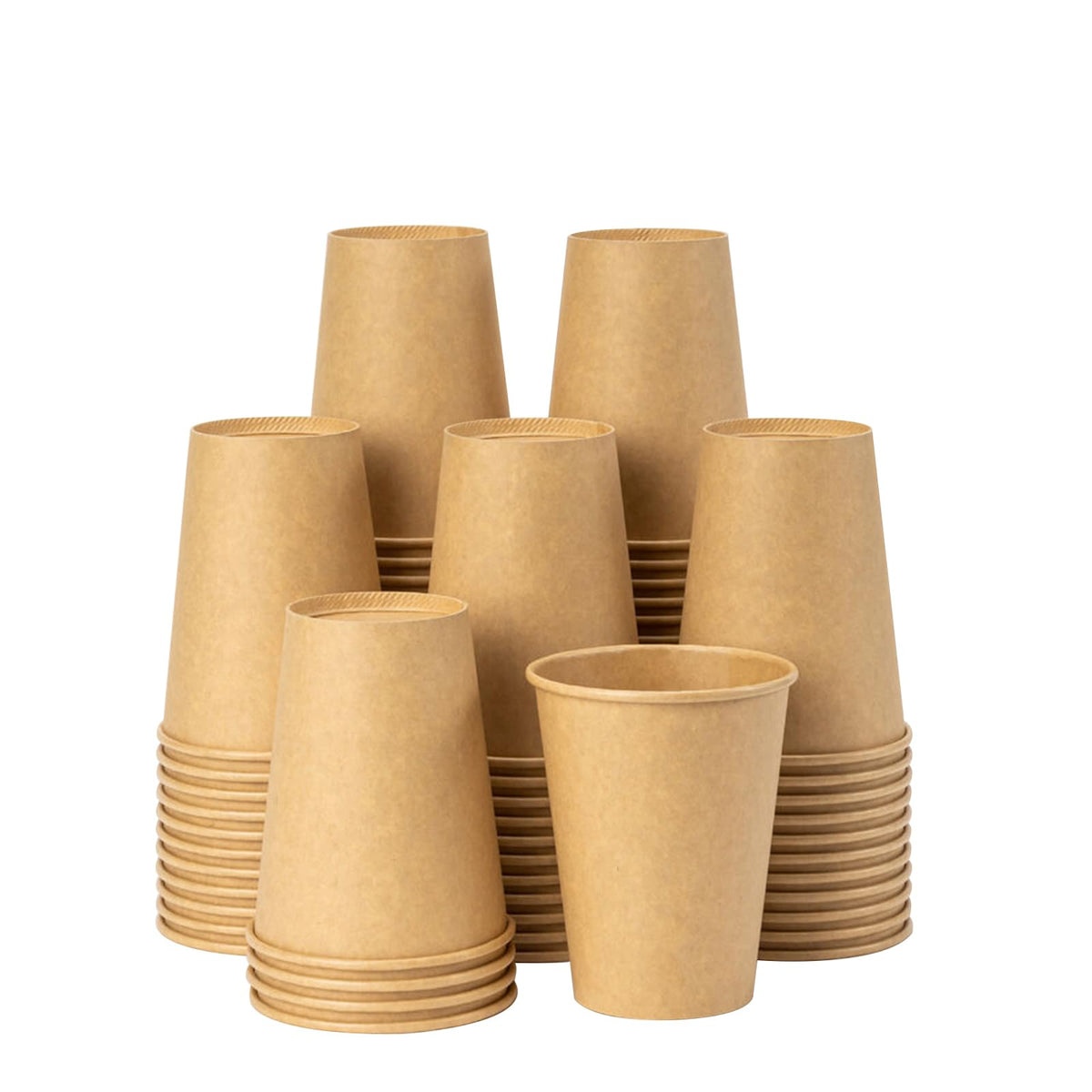 RACETOP 12 oz 50 pack Disposable Paper Coffee Cups with Lids and Sleeves