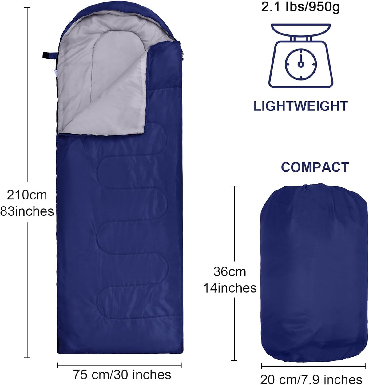 Macarrie 4 Pack 0 Degree Sleeping Bags for Adults