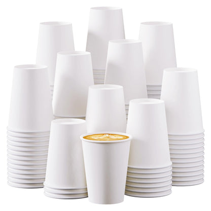 Turbo Bee 4 oz Paper Cups 300 Pack, Disposable Espresso Shot Cups, Small Coffee Tasting Cups, White Mini Paper Cups for Drink Samples, Espresso, Tea, Snacks, Office and Events