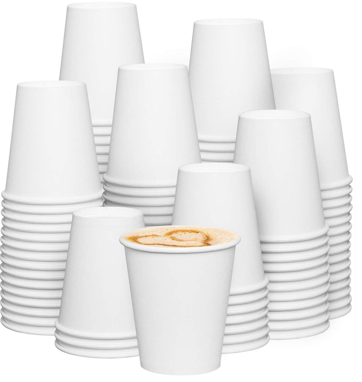 GUSTO 12 oz Disposable White Paper Cups [300 Count] Hot Coffee Cups
