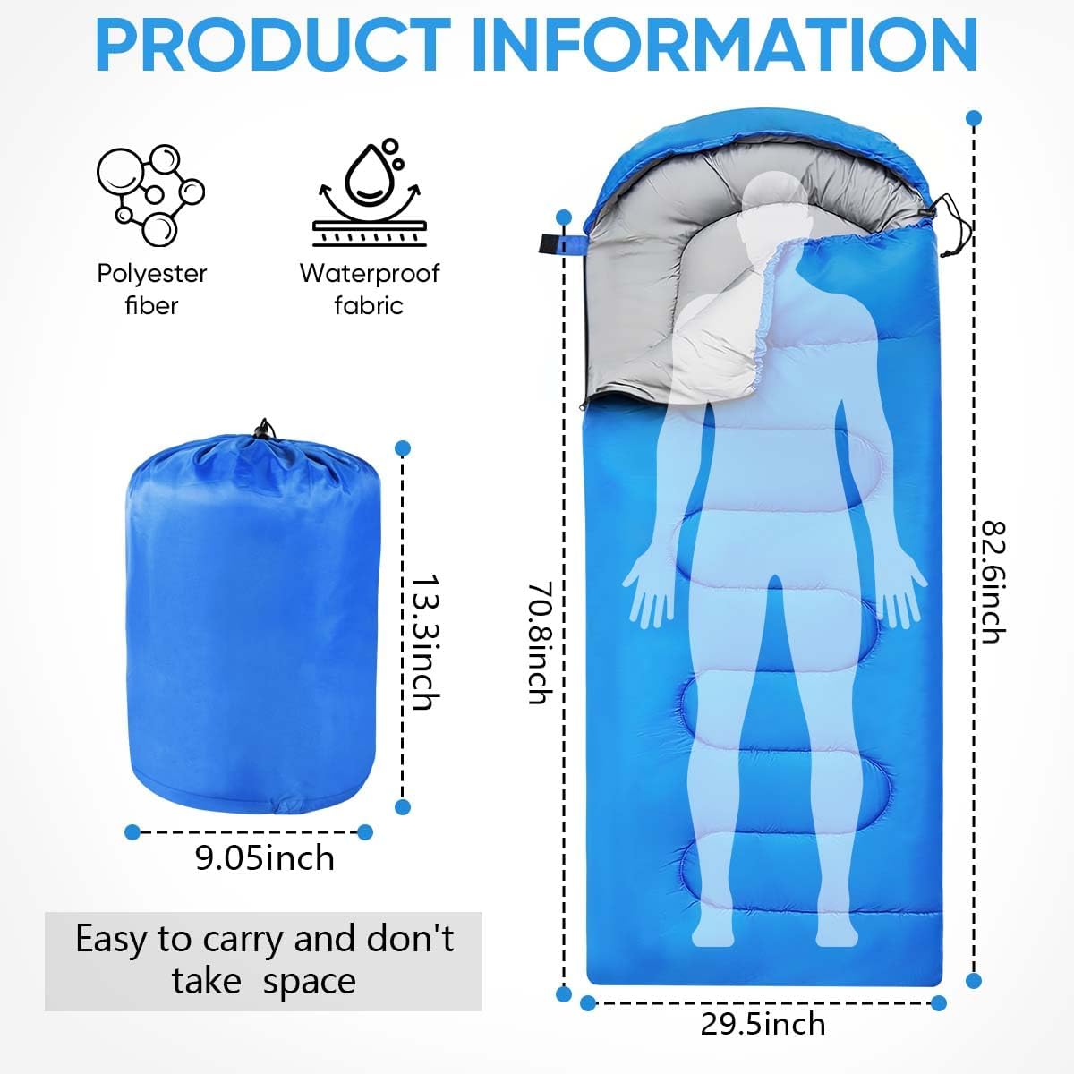 OBTANIM Sleeping Bags Portable Waterproof Camping Sleeping Bag for Adults Kids 4 Seasons Cold Weather or Warm Backpacking Hiking Travel Indoor Outdoor Use