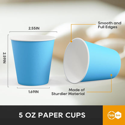 Turbo Bee 1200 Pack 5oz Disposable Paper Cups Bulk - Cold Beverage Water Cups for Parties, Offices, Events, Snacks and Mouthwash Use