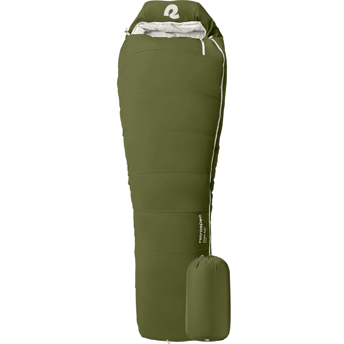 Retrospec Dream Mummy Sleeping Bag - 5, 15, & 30°F Cold Weather Camping & Travel Essential Gear with Water - Resistant Shell & Synthetic Fill - Zippered Pocket & Stuff Sack