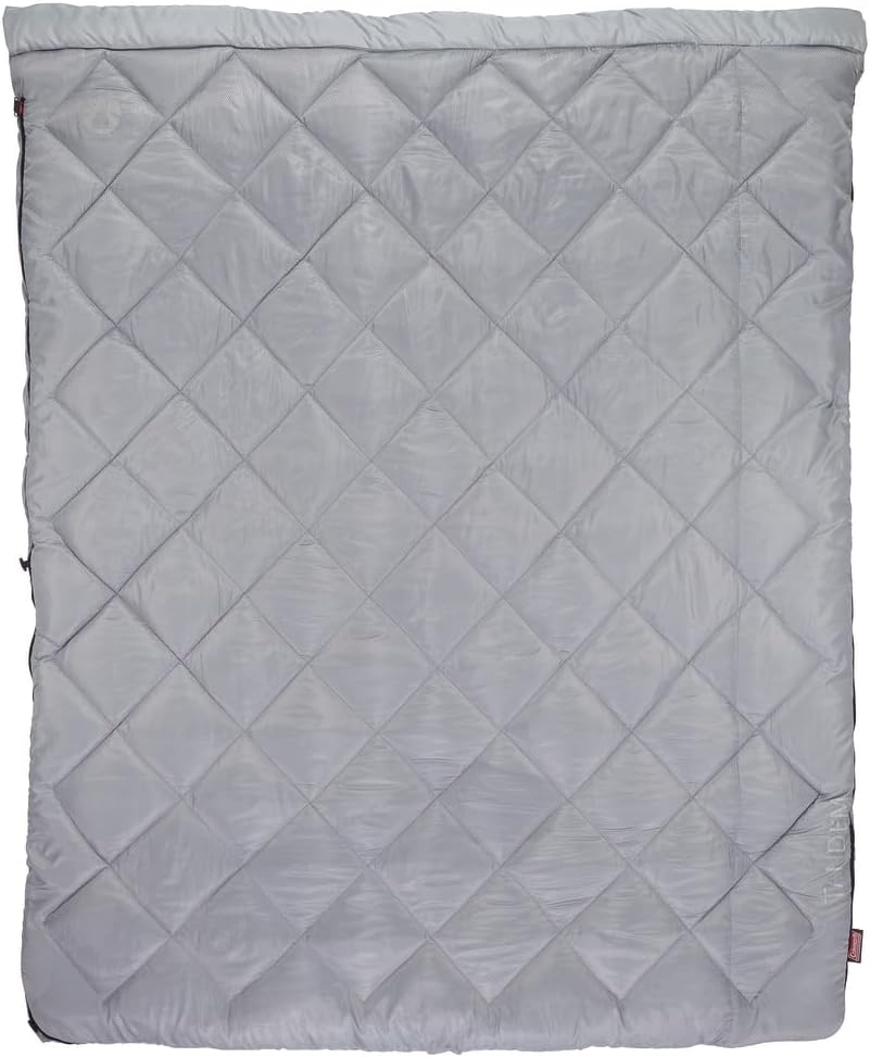 Coleman 45°F Double Sleeping Bag, XL Tandem Sleep Sack with Big & Tall Design, Zips Apart into 2 Sleeping Bags, Machine Washable