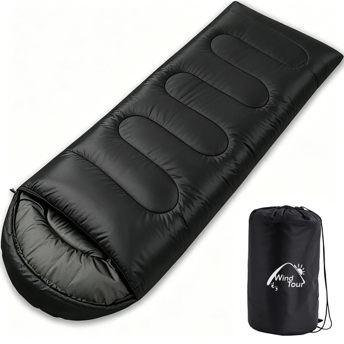 Wind Tour 3 Season Lightweight Waterproof Sleeping Bag Indoor & Outdoor for Hiking Backpacking Camping Traveling