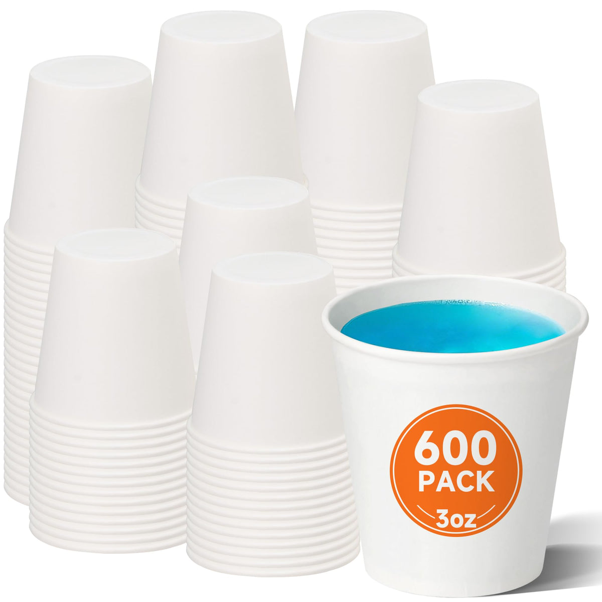 METAPRINT 300 Pack 12 oz Disposable Paper Coffee Cups, White