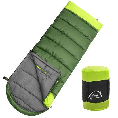 Wind Tour 3 Season Lightweight Waterproof Sleeping Bag Indoor & Outdoor for Hiking Backpacking Camping Traveling